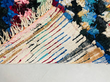 Load image into Gallery viewer, Handwoven Artisanal Moroccan Boucheroutie rug 3x8 ft - N7075, Boucherouite Rugs, The Wool Rugs, The Wool Rugs, 
