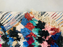 Load image into Gallery viewer, Handwoven Artisanal Moroccan Boucheroutie rug 3x8 ft - N7075, Boucherouite Rugs, The Wool Rugs, The Wool Rugs, 
