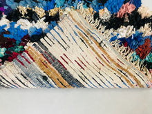 Load image into Gallery viewer, Handwoven Artisanal Moroccan Boucheroutie rug 3x8 ft - N7075, Boucherouite Rugs, The Wool Rugs, The Wool Rugs, 
