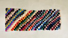 Load image into Gallery viewer, Handwoven Artisanal Moroccan Boucheroutie rug 3x8 ft - N7075, Boucherouite Rugs, The Wool Rugs, The Wool Rugs, 
