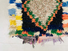 Load image into Gallery viewer, Moroccan Rug, Old Moroccan Rug, Boucherouite Rug, Vintage Rug, Colorful Rug, Wool Berber rug, Small Rug, Flat Weave, Geometric rug, Unique Carpet, Area rug, Soft Wool rug, Authentic rug
