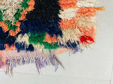 Load image into Gallery viewer, Moroccan Rug, Old Moroccan Rug, Boucherouite Rug, Vintage Rug, Colorful Rug, Wool Berber rug, Small Rug, Flat Weave, Geometric rug, Unique Carpet, Area rug, Soft Wool rug, Authentic rug

