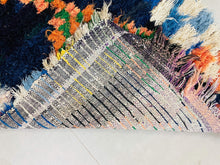 Load image into Gallery viewer, Moroccan Rug, Old Moroccan Rug, Boucherouite Rug, Vintage Rug, Colorful Rug, Wool Berber rug, Small Rug, Flat Weave, Geometric rug, Unique Carpet, Area rug, Soft Wool rug, Authentic rug
