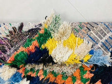Load image into Gallery viewer, Moroccan Rug, Old Moroccan Rug, Boucherouite Rug, Vintage Rug, Colorful Rug, Wool Berber rug, Small Rug, Flat Weave, Geometric rug, Unique Carpet, Area rug, Soft Wool rug, Authentic rug
