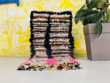 Load image into Gallery viewer, Moroccan Boucherouite rug 2x5 ft - N7094 (Copy), Boucherouite Rugs, The Wool Rugs, The Wool Rugs, 
