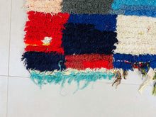 Load image into Gallery viewer, Boucherouite Rug, vintage rug, Berber Rug Vintage, Morocco Rug, Berber area rug, Abstract rug, Boho rug, Unique rug, Moroccan Rugs, Antique rug, Handmade rug, runner rug, Authentic rug
