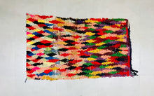 Load image into Gallery viewer, Moroccan Rug,  Boucherouite Rug,  Berber Rug,  Runner Rug,  Vintage Rug,  Area Rug,  Colorful Rug,  Abstract Rug,  Free Shipping,  Handmade Rug,  Handwoven Rug,  Living Room Rug,  Soft Rug,  Home and Living,  Floor and Rugs.
