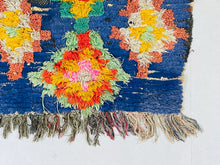 Load image into Gallery viewer, Moroccan Rug, Boujaad Rug, Azilal rug, Boucherouite Rug, vintage rug, Handwoven rug, Berber area rug, Moroccan area rug, Soft Wool rug, Multicolored rug, Traditional rug, Antique rug, Authentic rug
