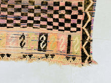 Load image into Gallery viewer, Moroccan style Rug, boucherouite runner, boucherouite, azilal rug, boucherouite rug, shag rug, boho chic rug, hand woven rug, vintage rug, Moroccan rug, Boucherouite vintage, Amasmoud art rugs, Morocco boucherouite
