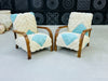 2 set of Moroccan Wool Lounge Chair with Walnut Frame