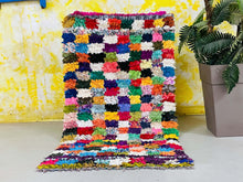 Load image into Gallery viewer, Colorful rug 3x6 ft - N7138 (Copy), Boucherouite Rugs, The Wool Rugs, The Wool Rugs, 
