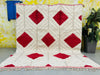 Gorgeous Beni Ourain Custom rugs, Red Moroccan Custom Wool Carpets Geometric Beni Ourain Rug, Handmade Wool Rug Bohemian, berber Carpets