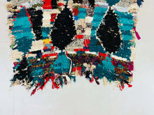 Load image into Gallery viewer, Boucherouite Moroccan Rug, Handwoven Boucherouite Rug, Colorful Moroccan Rug, Eco-friendly Moroccan Rug, Bohemian Moroccan Rug, Moroccan Rag Rug, Unique Moroccan Rug, Vibrant Moroccan Decor, Moroccan Artisan Rug, Moroccan Recycled Material Rug, Sustainable Home Decor Rug, Moroccan Floor Art Rug
