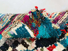 Load image into Gallery viewer, Boucherouite Moroccan Rug, Handwoven Boucherouite Rug, Colorful Moroccan Rug, Eco-friendly Moroccan Rug, Bohemian Moroccan Rug, Moroccan Rag Rug, Unique Moroccan Rug, Vibrant Moroccan Decor, Moroccan Artisan Rug, Moroccan Recycled Material Rug, Sustainable Home Decor Rug, Moroccan Floor Art Rug
