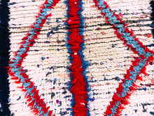 Load image into Gallery viewer, Moroccan Rug,  Boucherouite Rug,  Berber Rug,  Runner Rug,  Vintage Rug,  Area Rug,  Colorful Rug,  Abstract Rug,  Free Shipping,  Handmade Rug,  Handwoven Rug,  Living Room Rug,  Soft Rug,  Home and Living,  Floor and Rugs.
