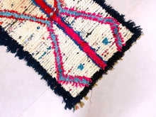 Load image into Gallery viewer, Moroccan Rug,  Boucherouite Rug,  Berber Rug,  Runner Rug,  Vintage Rug,  Area Rug,  Colorful Rug,  Abstract Rug,  Free Shipping,  Handmade Rug,  Handwoven Rug,  Living Room Rug,  Soft Rug,  Home and Living,  Floor and Rugs.
