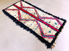 Load image into Gallery viewer, Moroccan Rug,  Boucherouite Rug,  Berber Rug,  Runner Rug,  Vintage Rug,  Area Rug,  Colorful Rug,  Abstract Rug,  Free Shipping,  Handmade Rug,  Handwoven Rug,  Living Room Rug,  Soft Rug,  Home and Living,  Floor and Rugs.
