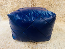 Load image into Gallery viewer, floor cushion,floor pillow,foot stool,leather coffee table,leather cushion,leather pattern,leather pouf,moroccan pouf,ottoman,ottoman footstool,pouf ottoman,room decor,unique home decor
