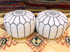 Set Of 2 Moroccan Pouf 100% Leather, hight Quality Ottoman Ottoman pouff stool, Footstool