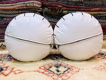 Load image into Gallery viewer, Set Of 2 Moroccan Pouf 100% Leather, hight Quality Ottoman Ottoman pouff stool, Footstool, Leather pouf, The Wool Rugs, The Wool Rugs, 
