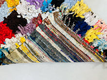 Load image into Gallery viewer, Boucherouite Rug Unique Runner, 3X6 FT, N7181, Boucherouite Rugs, The Wool Rugs, The Wool Rugs, 
