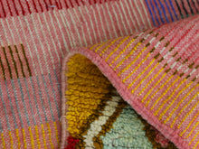 Load image into Gallery viewer, One-of-a-kind handmade Moroccan runner with artistic flair.
