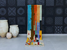 Load image into Gallery viewer, Cozy handmade Berber wool rug showcasing vibrant color combinations.
