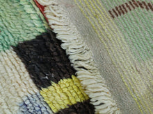 Load image into Gallery viewer, Contemporary Moroccan wool runner rug featuring artistic color blocks.