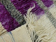 Load image into Gallery viewer, Handwoven Berber carpet featuring painterly patterns and vibrant hues.
