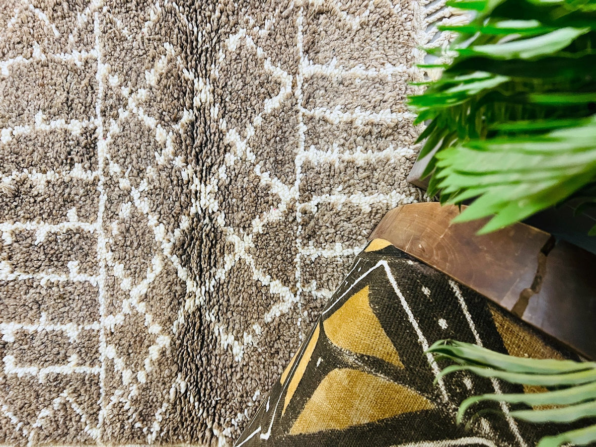 Brown moroccan small rug 3x3 ft G2404 The Wool Rugs