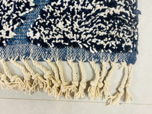 Load image into Gallery viewer, Moroccan Rug 11x10, Beni Ourain Rug, Rug Berber, Organic Rug, Handwoven Rug, Wool Rug, Blue Wool Rug, Bedroom Rug, Scandinavian Rug
