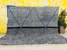 Load image into Gallery viewer, Moroccan Rug 11x10, Beni Ourain Rug, Rug Berber, Organic Rug, Handwoven Rug, Wool Rug, Blue Wool Rug, Bedroom Rug, Scandinavian Rug
