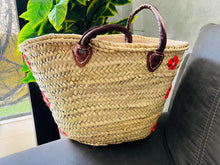 Load image into Gallery viewer, beach bag,beach tote,crochet bag,french market basket,handmade bag,lunch bag,market bag,personalized tote,straw bag,tote bag,tote bag aesthetic,wicker basket,woven beach bag
