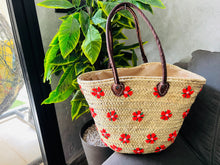 Load image into Gallery viewer, beach bag,beach tote,crochet bag,french market basket,handmade bag,lunch bag,market bag,personalized tote,straw bag,tote bag,tote bag aesthetic,wicker basket,woven beach bag
