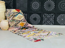 Load image into Gallery viewer, Handwoven Moroccan rug featuring bold and colorful geometric designs.
