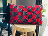 Bold Red and Black Shaggy Kilim Pillow Cover - PI87