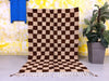 Brown beni ourain checkered rug  5x7 ft - G5196