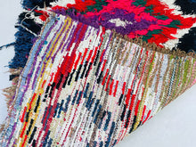 Load image into Gallery viewer, Boucherouite rug measuring 2.4x7 ft ideal for hallways or entryways.
