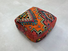 Load image into Gallery viewer, Pillow cover,
Cushion covers,
berber pillow,
Moroccan pillow,
Throw pillow cover,
pillow cases,
home decor,
floor pillow,
kilim pillow
Moroccan Kilim Pouf
Kilim Footstool,
floor pillow seating,
floor sofa
