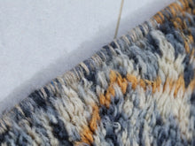 Load image into Gallery viewer, Geometric art deco rug in navy, beige, and terracotta hues


