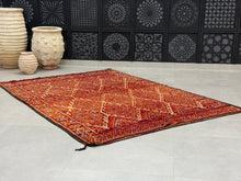 Load image into Gallery viewer, Red Moroccan Rug 6x8 - F59, Rugs, The Wool Rugs, The Wool Rugs, 
