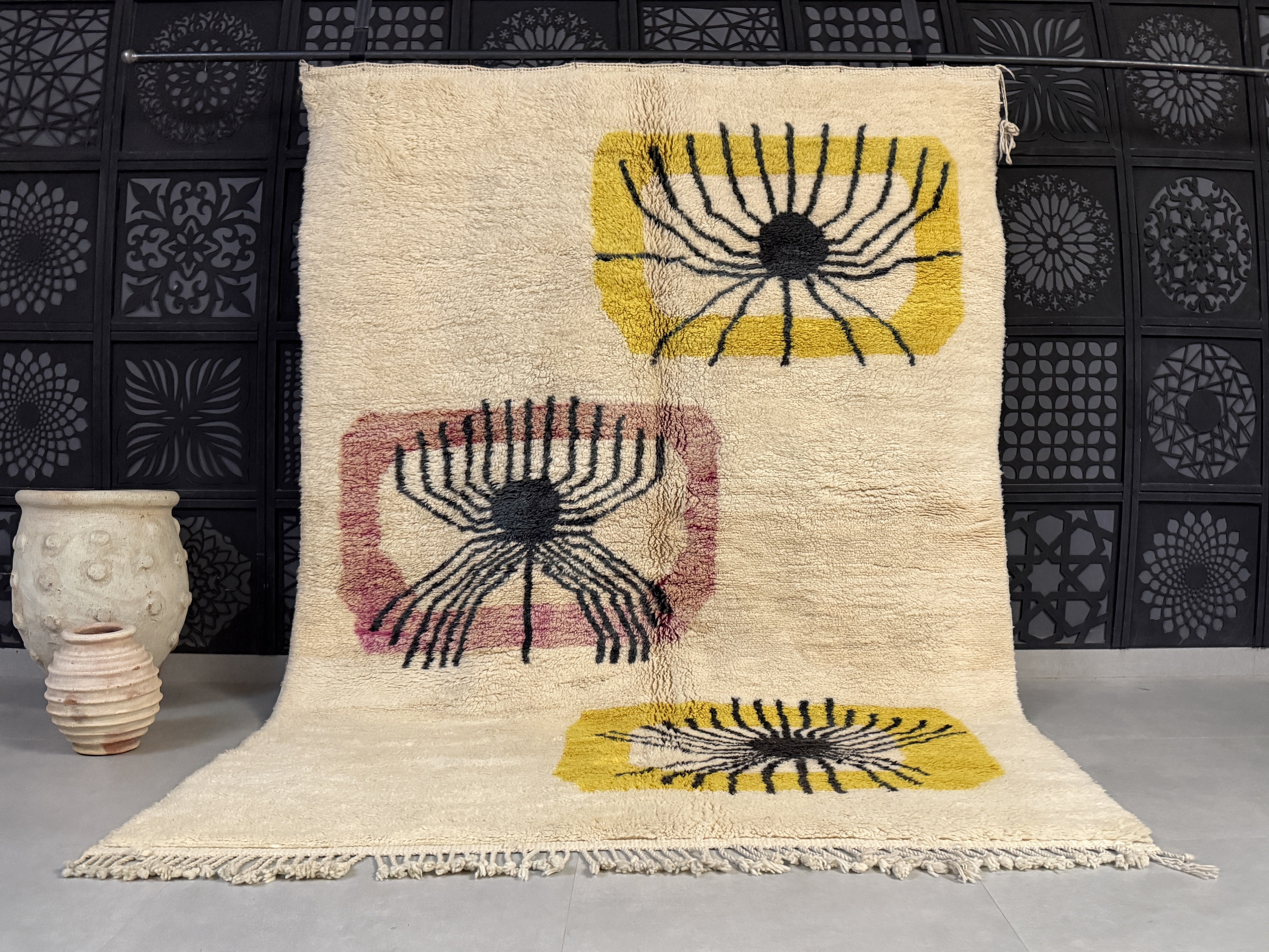 モロッコ　Beni Ourain Beni Ourain Custom Rug - Moroccan Wool Rug – The Wool Rugs