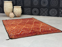 Load image into Gallery viewer, Red Moroccan Rug 6x8 - F59, Rugs, The Wool Rugs, The Wool Rugs, 
