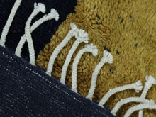 Load image into Gallery viewer, Handcrafted Beni Ourain-inspired rug in mustard and black


