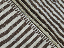 Load image into Gallery viewer, Organic wool carpet in handwoven black and cream pattern

