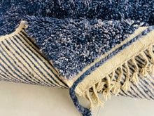 Load image into Gallery viewer, Handwoven deep blue carpet