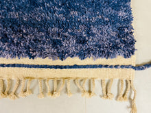 Load image into Gallery viewer, Handwoven deep blue carpet