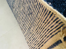 Load image into Gallery viewer, Handwoven deep blue carpet
