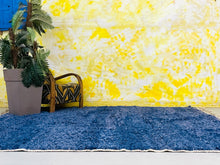 Load image into Gallery viewer, Handwoven deep blue carpet