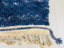 Load image into Gallery viewer, Handwoven deep blue carpet